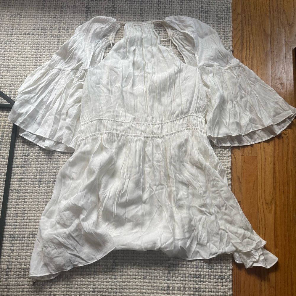 Acler Cream Mini Dress with Flutter Sleeves - Picture 5 of 5